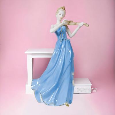 Tượng Sứ Châu Âu - Cô Gái Đánh Đàn Violin